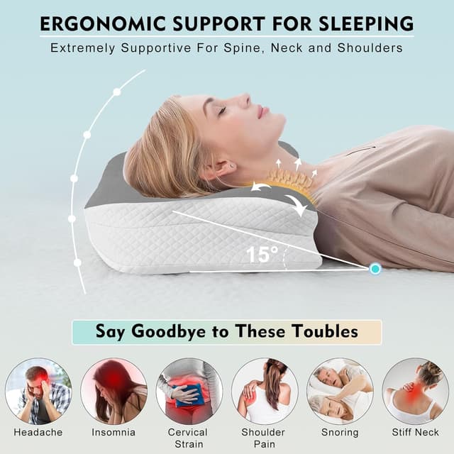 Detalle de Hydomi Memory Foam Neck Pillow 15° support