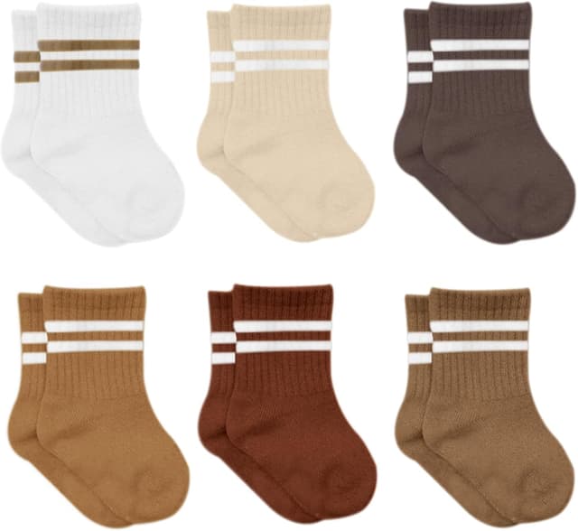 Detalle de bistyle Baby-Socken aus Baumwolle – 6 Paar für Neugeborene bis 3 Jahre, nahtlos (Stopper) für Jungen & Mädchen