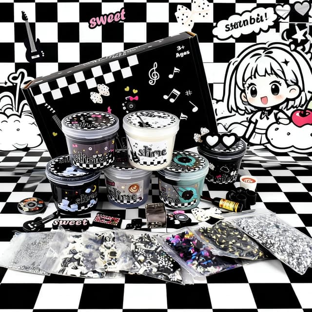 Thumbnail 2 de 6 Pack Slime Kit: Black Punk Slimes & Cloud Butter slime