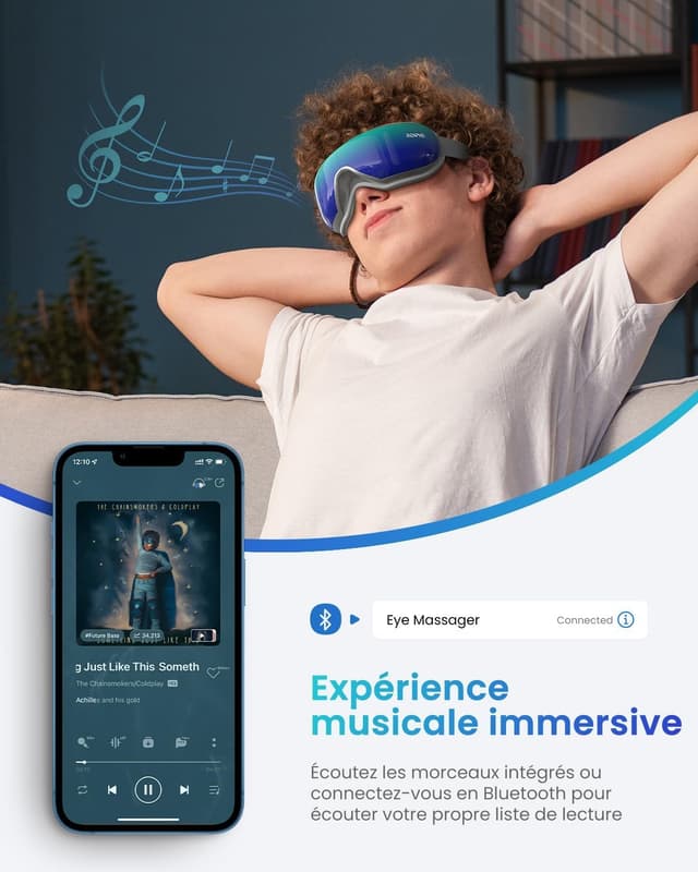 Thumbnail 6 de RENPHO masseur oculaire chaleur Bluetooth