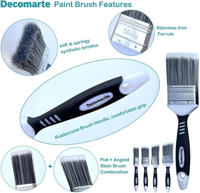 Thumbnail 1 de Decomarte Paint Brush Set for Cabinets 5-pack 🖌
