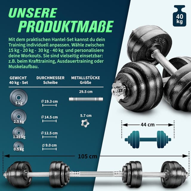 Thumbnail 4 de RE:SPORT 2 in 1 Hanteln Set 15-60kg