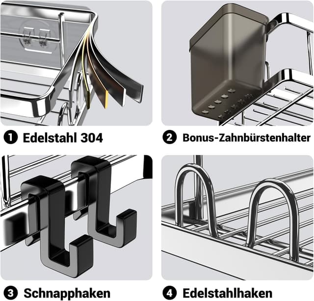 Thumbnail 4 de FINIBO Duschablage Ohne Bohren 2er Set 40 lbs