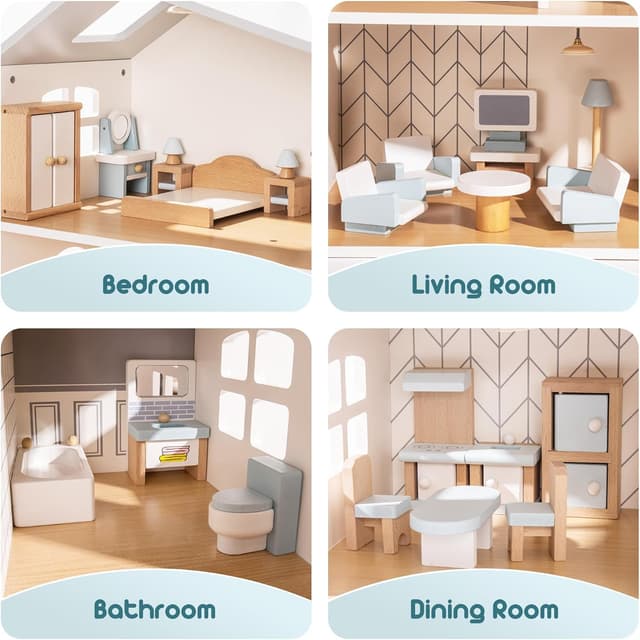 Thumbnail 1 de ROBOTIME Dollhouse Furniture 23-piece set 🪆