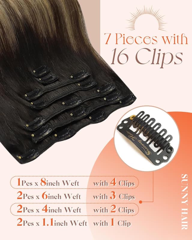 Detalle de Sunny 18 Inch 135g Clip-In Hair Extensions