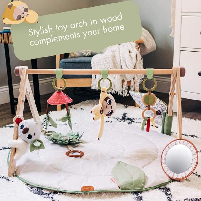 Detalle de Tiny Love Luxe Developmental Gymini wooden baby play gym with music (0+ months) in boho chic style