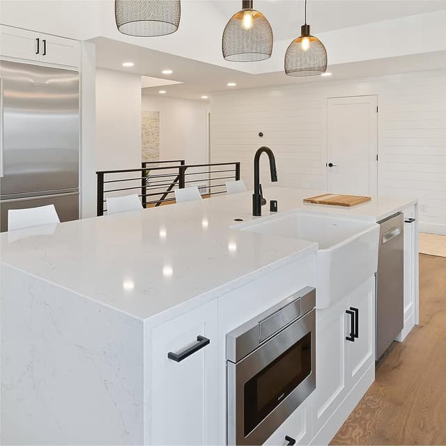 Detalle de Goldenwarm 5er Set Türgriff aus Edelstahl, 288 mm Lochabstand, Schwarz