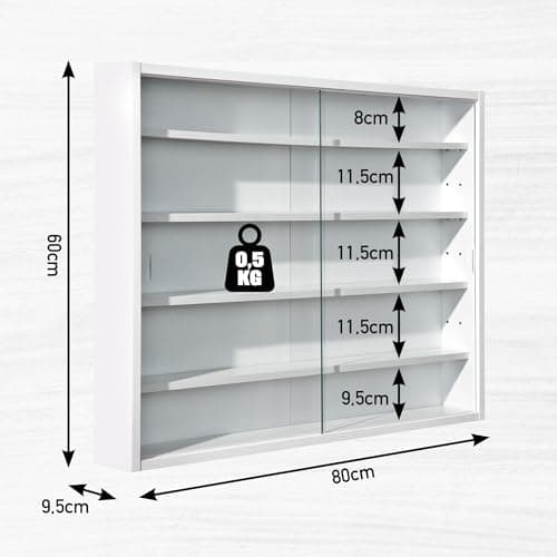 Detalle de Easy Home Simply A20 Vitrina de MDF y vidrio blanco