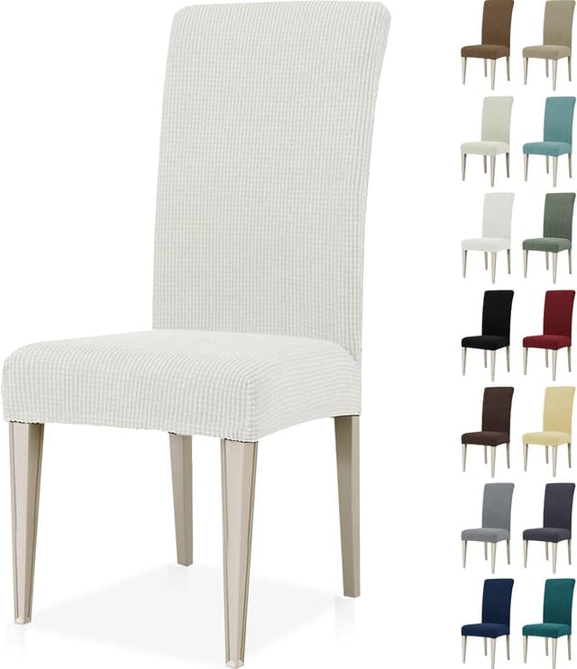 Detalle de Ystyle housse de chaise extensible (lot de 6) blanche pour salle à manger