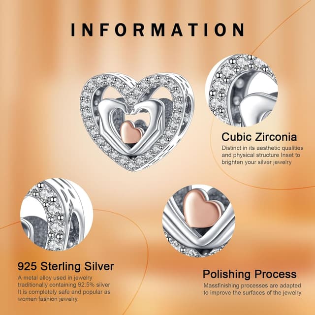 Detalle de Rimgoris breloque en argent sterling 925 en forme de cœur/clé et serrure « I LOVE YOU »