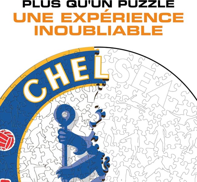 Detalle de Puzzle en bois Iconic Puzzles Chelsea (Logo), 500 pièces – Taille L