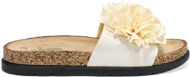 Detalle de JOMIX ciabatte da donna estive bio con suola in sughero e fiore decorativo