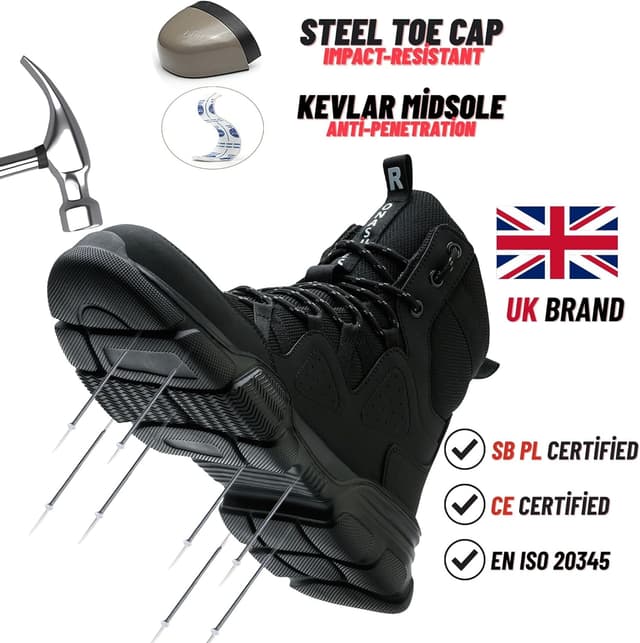 Detalle de Rona Safety Shoes & Boots with Steel Toe Cap – Lightweight, Comfortable & Anti-slip