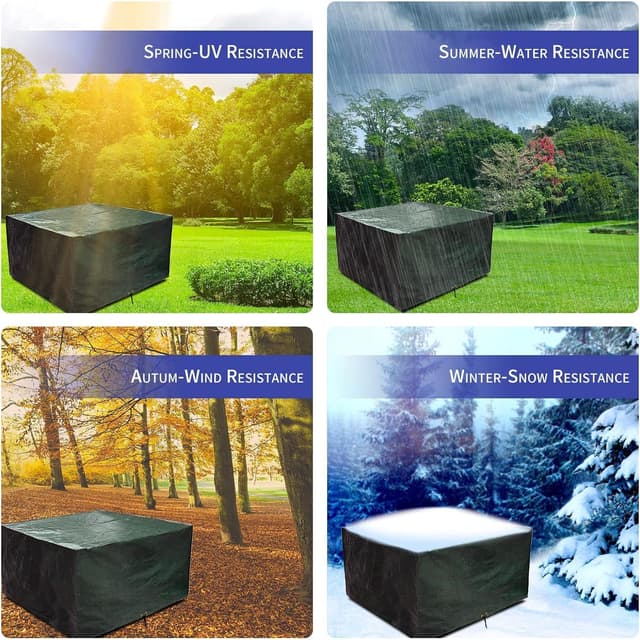 Detalle 1 de RICHIE Waterproof & Breathable Cover for Garden Tables and Patio Furniture (Green, 250x250x90 cm)