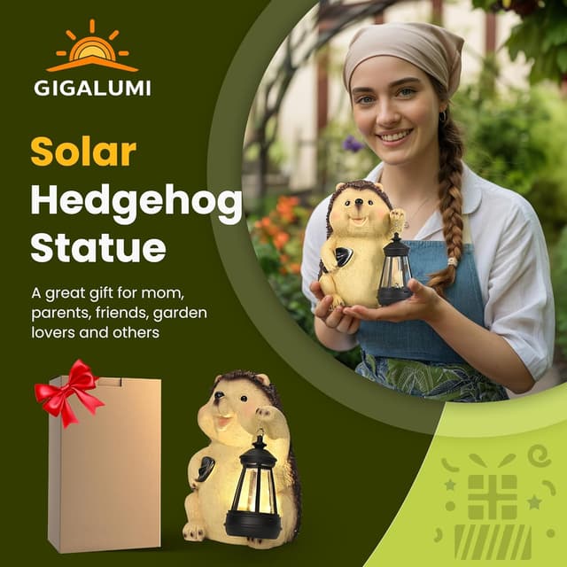 Thumbnail 4 de GIGALUMI Hedgehog Garden Ornament for Outdoors 🪻