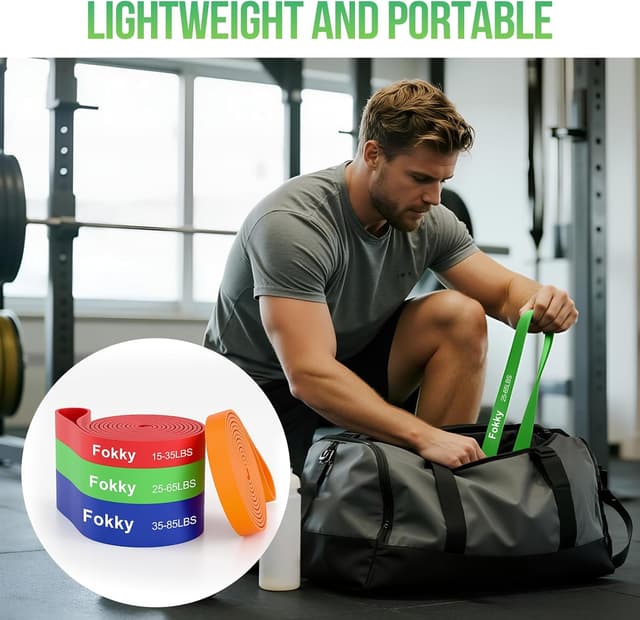 Thumbnail 6 de Fokky Resistance Bands Widerstandsbänder-Set (4 Stufen) inkl. Türanker, Übungsposter & Tragetasche