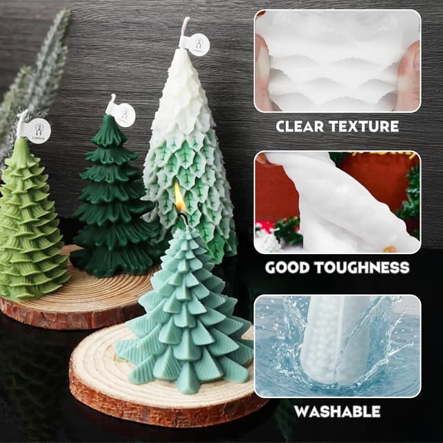 Detalle 2 de Moule à bougie Noël 4 pièces 🎄