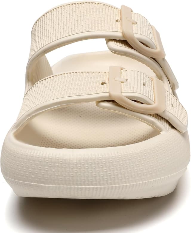 Detalle de Waysoland Cozyslides Original: Komfort-Sandalen mit verstellbaren Schnallen