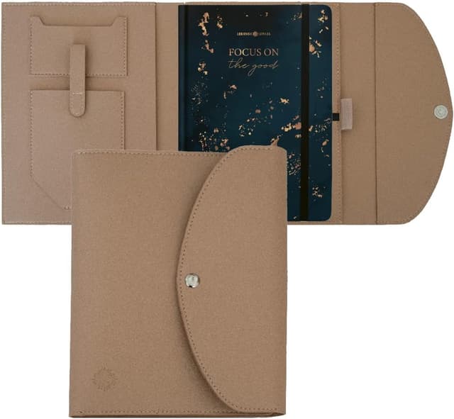 Imagen de Lebenskompass Buchhülle A5 aus veganem Leder en OfertitasTOP
