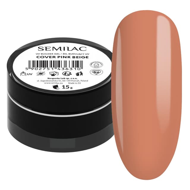 Detalle de Semilac Builder Gel Cover Pink Beige 15g Aufbaugel