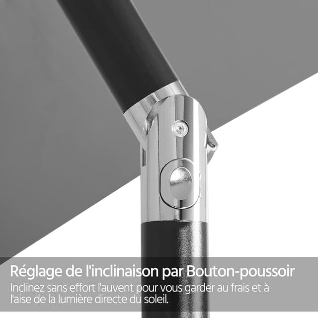 Detalle 2 de Yaheetech parasol inclinable 230 cm