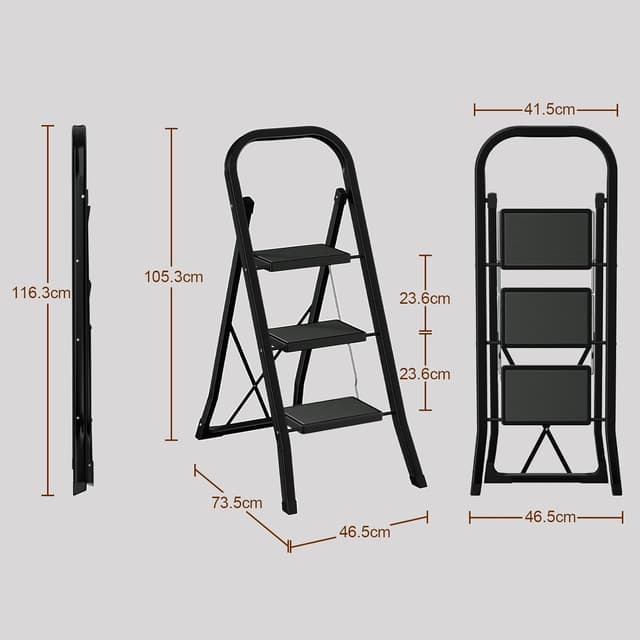 Thumbnail 4 de AMHANCIBLE EBSL03BK Trittleiter 150 kg 🪜
