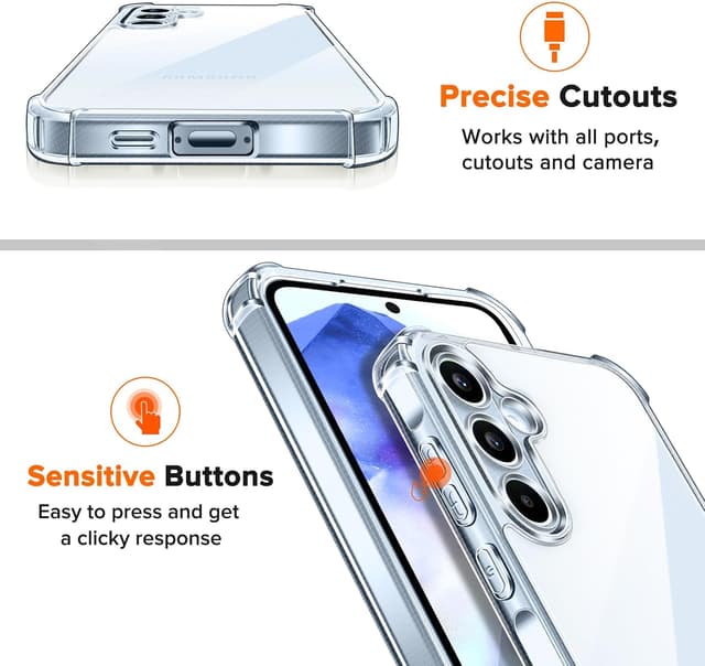 Thumbnail 5 de ivoler Funda Transparente + Cristal para Galaxy A55