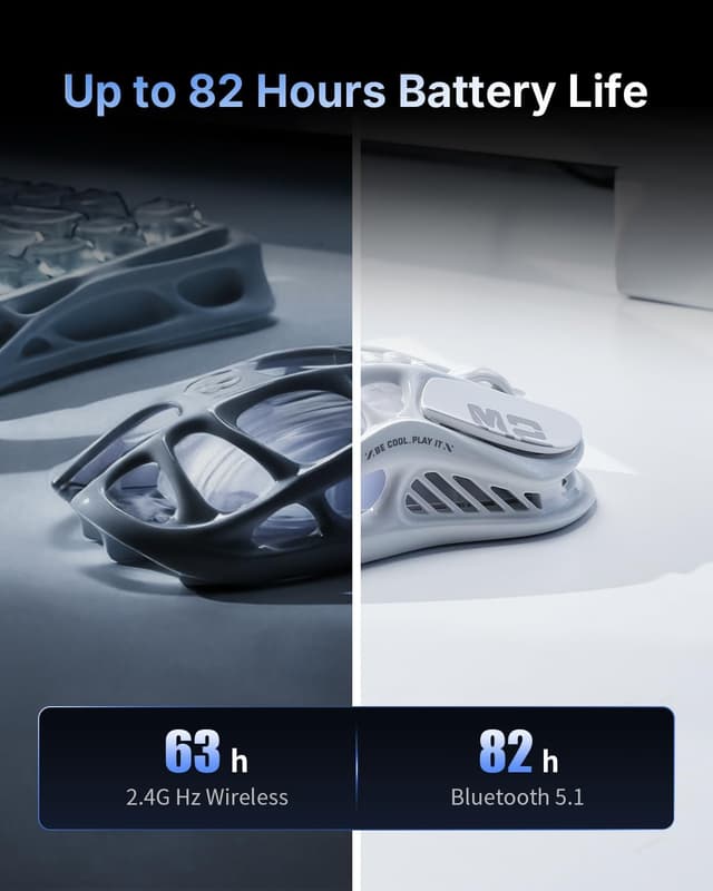 Detalle de GravaStar Mercury M2 : souris de jeu sans fil 26 000 DPI, 5 boutons programmables et RGB