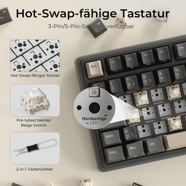 Detalle 2 de RK ROYAL KLUDGE R98 Pro mechanische Tastatur QWERTZ