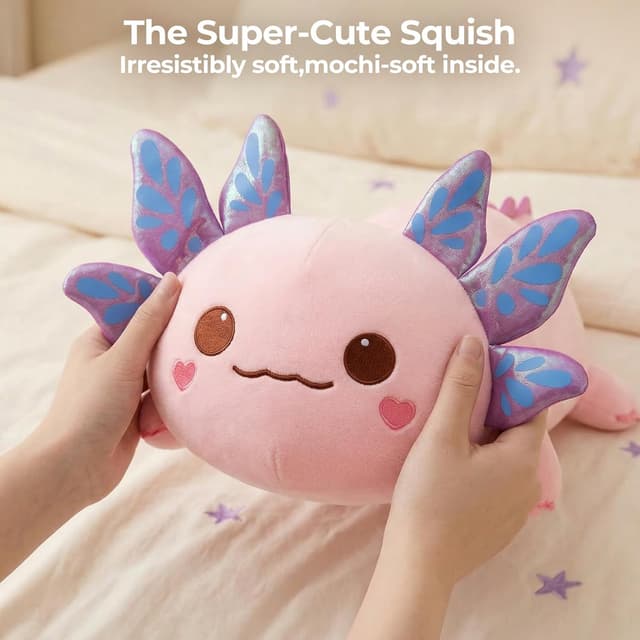 Thumbnail 6 de Mewaii Süßes Axolotl Plüschtier / Kuschelkissen 33 cm – kawaii Axolotl zum Umarmen und Dekorieren