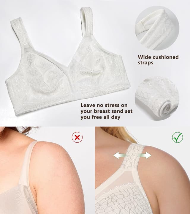 Detalle 2 de DotVol Damen Komfort Vollschalen Minimizer-BH ohne Bügel für große Größen