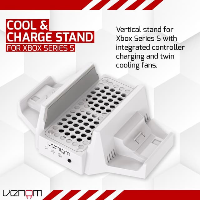 Detalle de Xbox Series S stand with cooling, charging