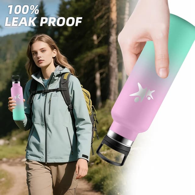 Detalle de Grsta borraccia termica 500 ml in acciaio inox doppio isolamento, senza BPA, con filtro e cannuccia