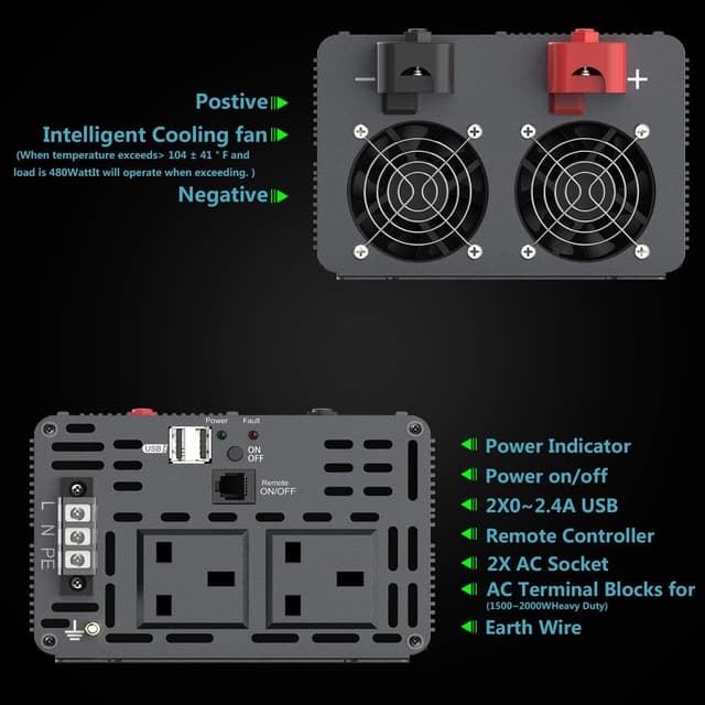 Thumbnail 2 de Pure Sine Wave Inverter 4000W 12V to 240V