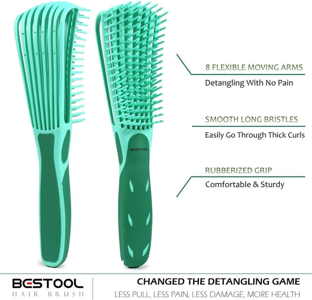 Detalle 2 de BESTOOL Cepillo desenredante para cabello rizado 3/4abc
