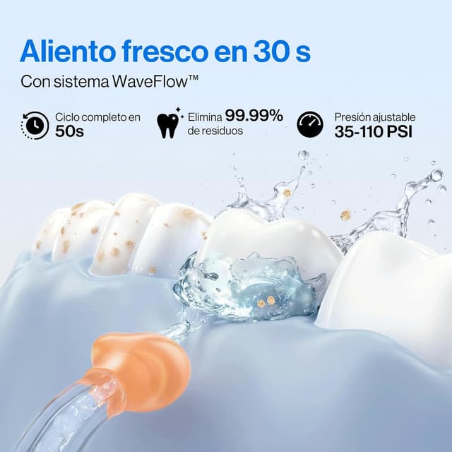 Detalle 2 de usmile C10 irrigatore orale portatile con batteria fino a 95 giorni e 4 modalità di pulizia