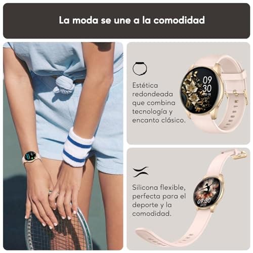 Detalle 2 de AcclaFit AcclaFit Reloj Inteligente para Hombre y Mujer con llamadas Bluetooth y pantalla redonda de 1,38”