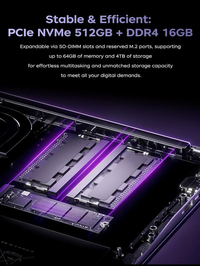 Detalle 2 de ACEMAGIC Gaming Laptop 2025 mit Ryzen 7 5700U, 16 GB RAM und 512 GB NVMe (15,6" FHD)