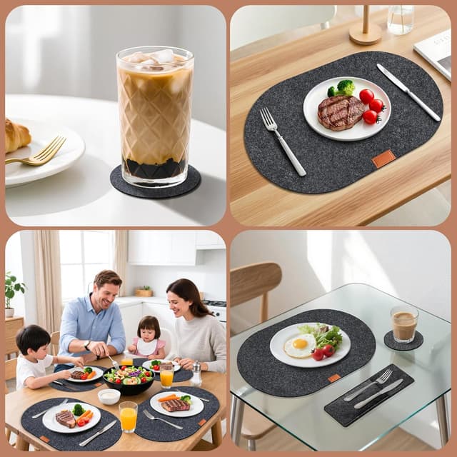 Thumbnail 3 de Sets Table Verre Lavables Rectangulaires 18 pièces