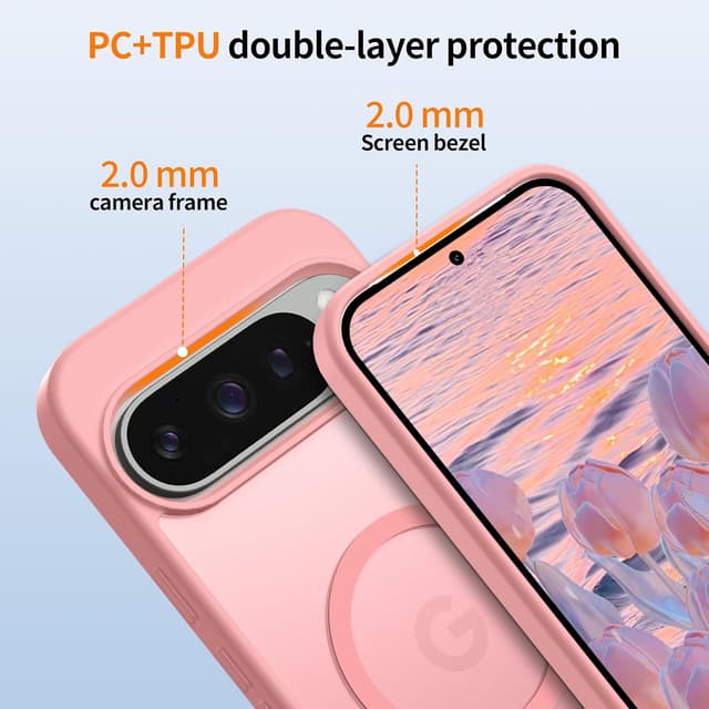 Thumbnail 6 de Jshru Magnetic Case for Google Pixel 9 Pro XL (Magsafe Compatible) – Light Pink with HD Screen Protectors