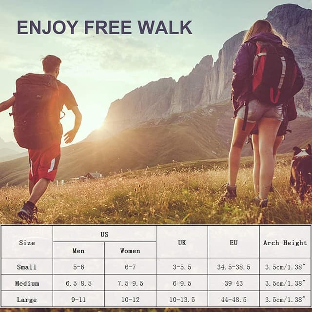 Thumbnail 6 de RooRuns Orthotic Insoles (3/4 High Arch Support) for Plantar Fasciitis & Flat Feet