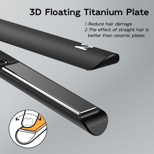 Thumbnail 5 de Nicebay 1” Titanium Flat Iron 450°F