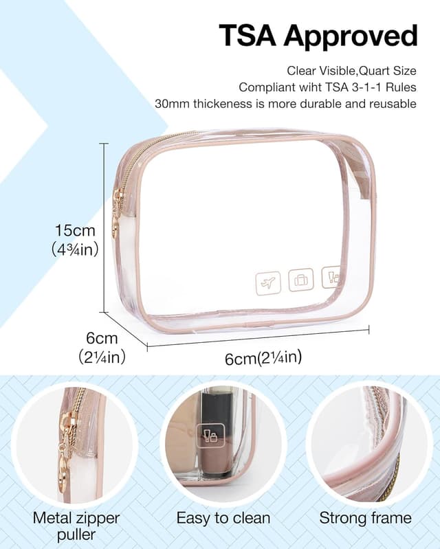 Thumbnail 6 de BAGSMART Hanging Toiletry Bag with TSA Approved Transparent Cosmetic Bag (Medium Pink)