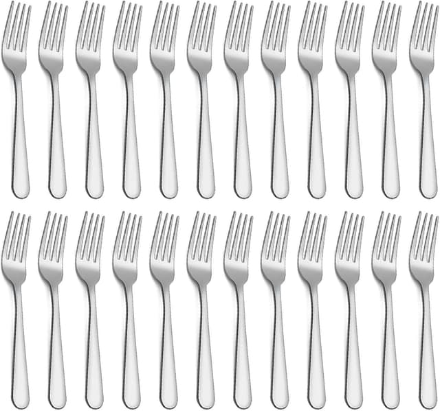 Detalle de Pleafind 24-Piece Stainless Steel Dinner Forks Set (Mirror Polishing) — Dishwasher Safe