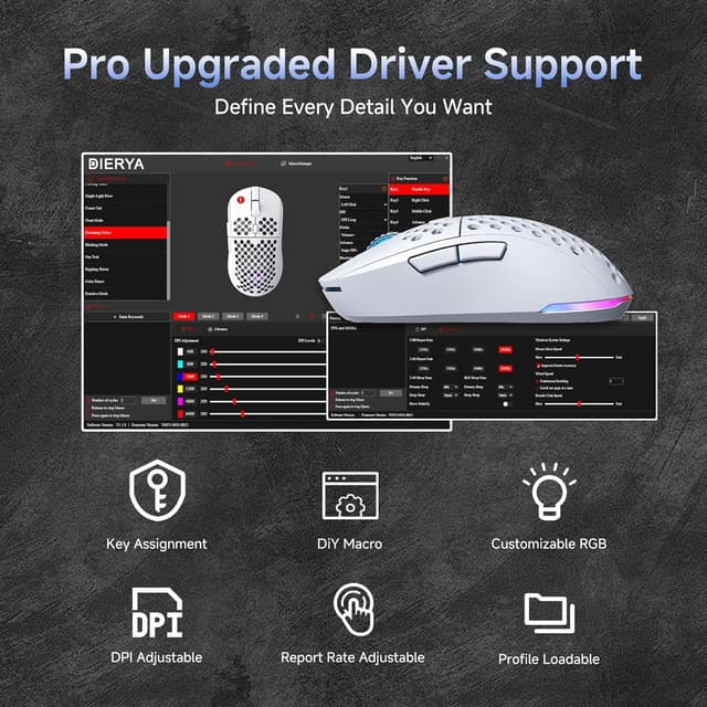 Thumbnail 6 de Dierya M1 Mouse gaming 24.000 DPI