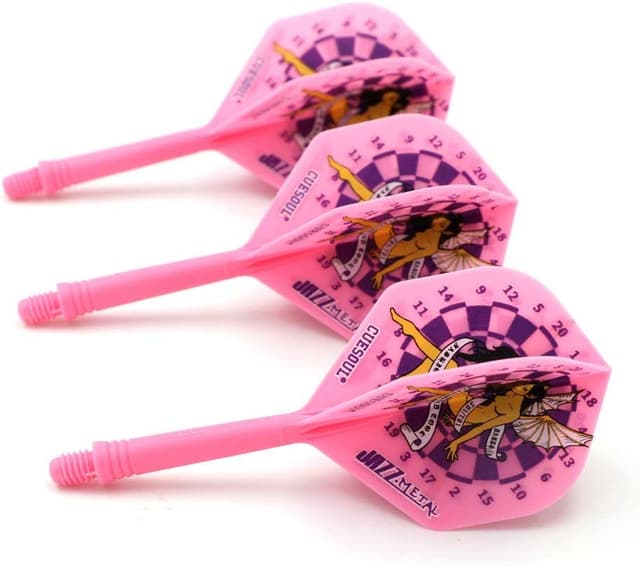 Thumbnail 6 de CUESOUL : ensemble de 3 fléchettes avec arbre intégré et volants (forme Standard) — Total 69 mm