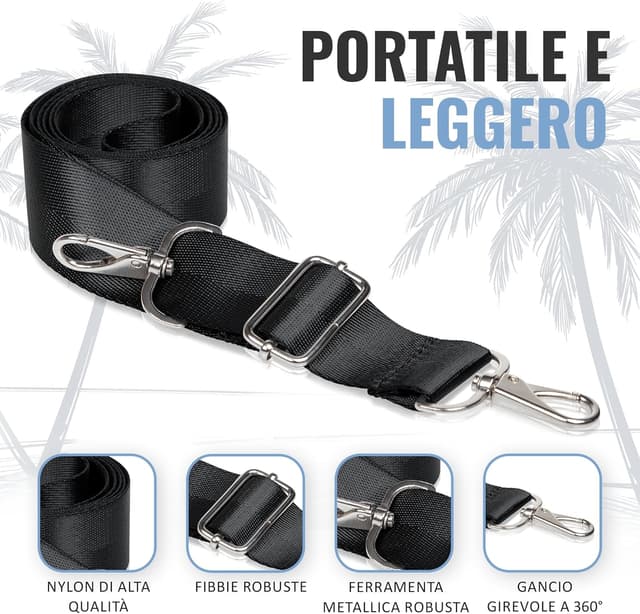 Detalle de BOACAY tracolla di ricambio universale regolabile per borsa, cinghia intercambiabile con gancio rotante 360°