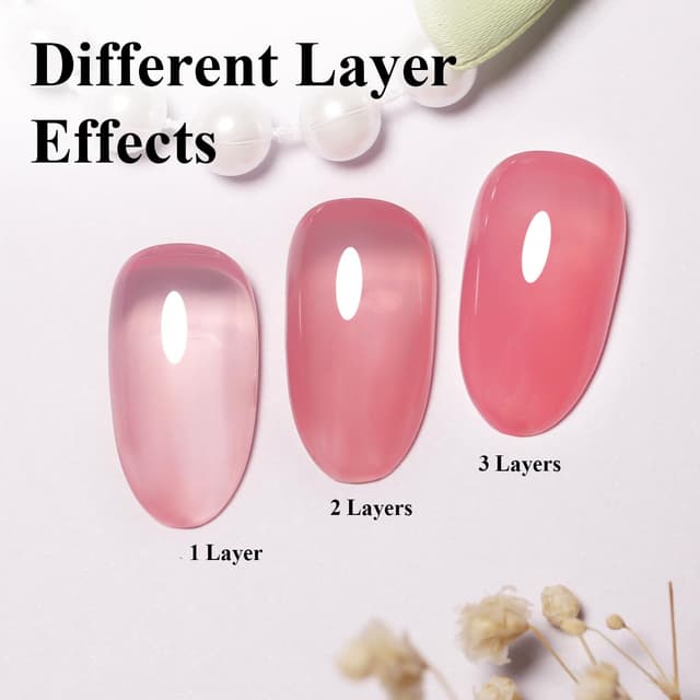 Detalle de Imtiti Jelly Pink Gel-Nagellack (UV/LED, 10 ml) – langanhaltend ablösbar, rosa Gel-Look für Salon oder Zuhause