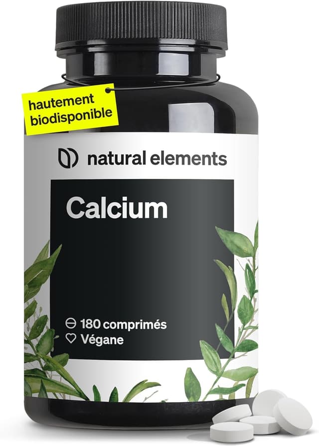 Detalle de Calcium Comprimés Vegan Fortement Dosés – 180 comprimés (800 mg de carbonate de calcium par dose quotidienne)