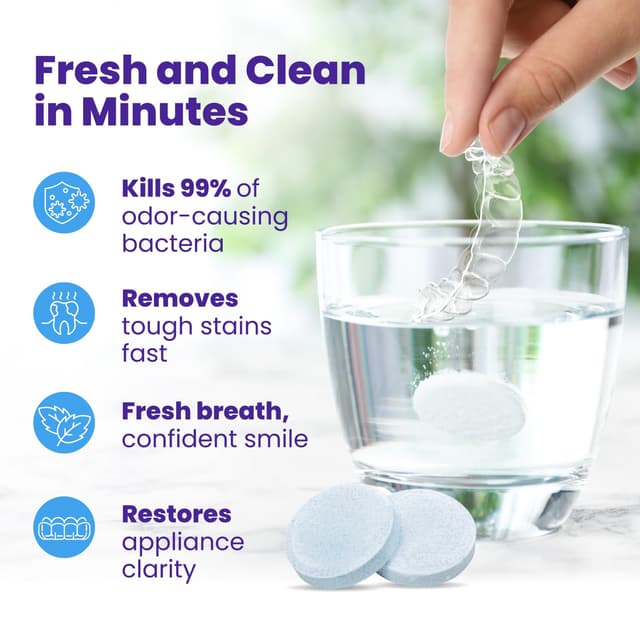 Detalle de Retainer Brite Cleaning Tablets for Clear Retainers, Aligners & Nightguards (120 Pack)
